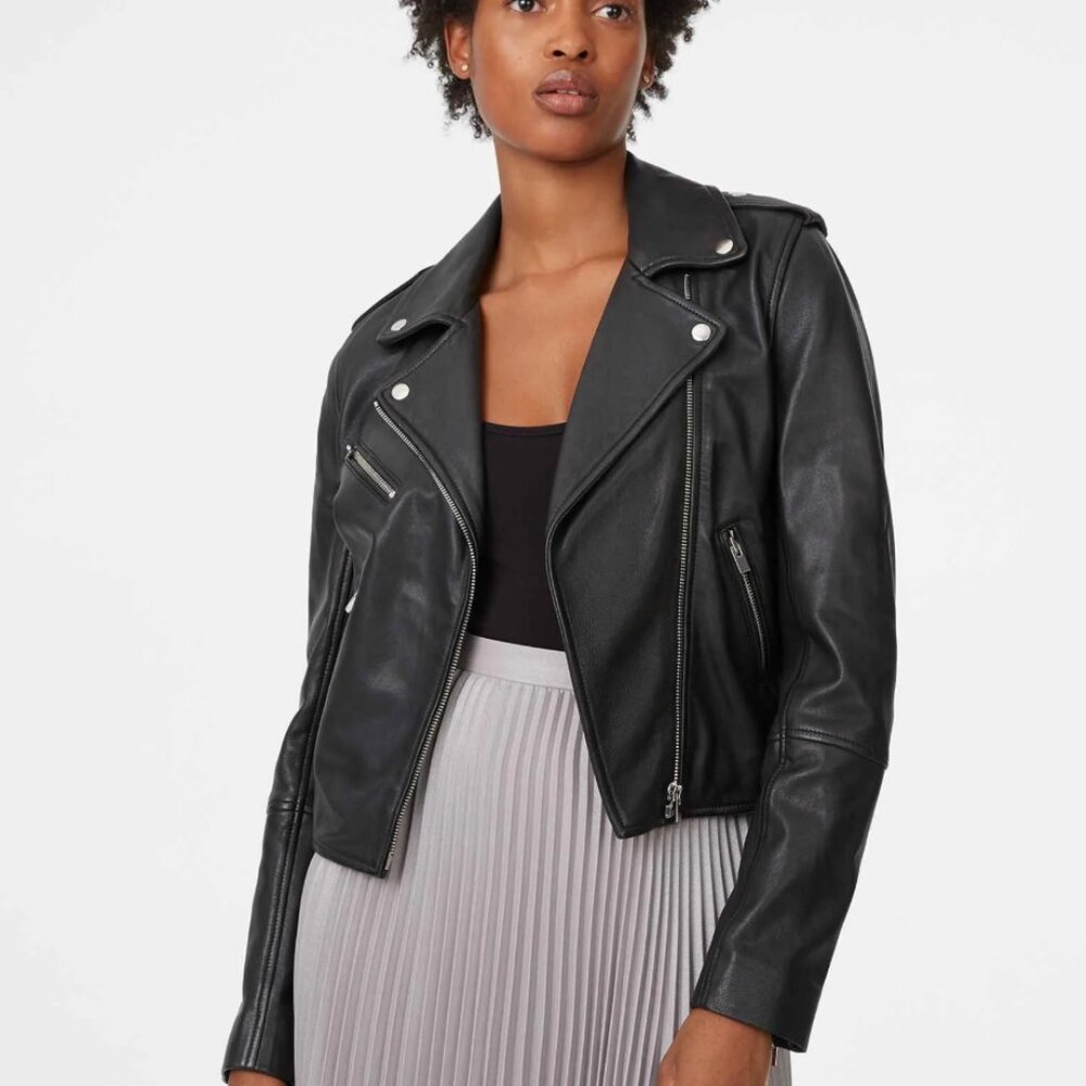 Club Monaco Garcelle Lamb Leather Jacket